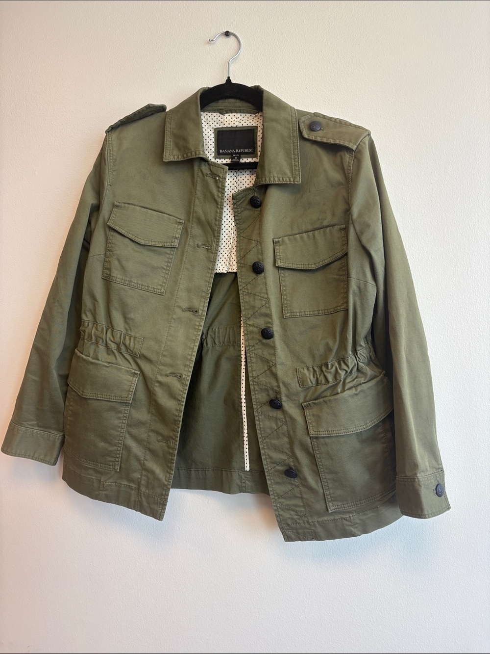 Banana Republic Olive Green Utility Jacket with Drawcord Waist - Picture 4 of 5